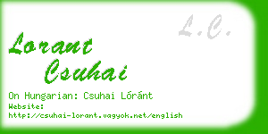 lorant csuhai business card